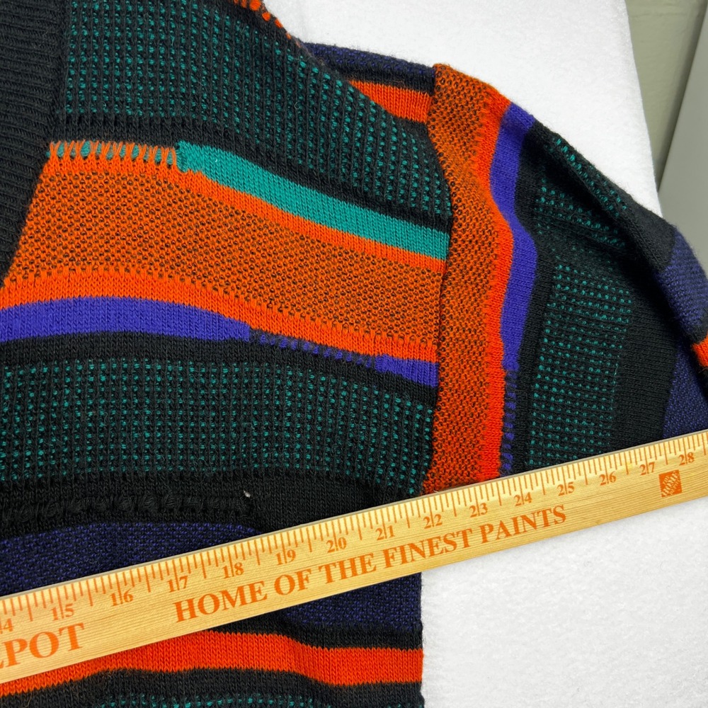 Vintage Pronto Uomo Italy Wool Blend Abstract Stripe Cardigan Sweater Mens M 50 - Picture 6 of 9